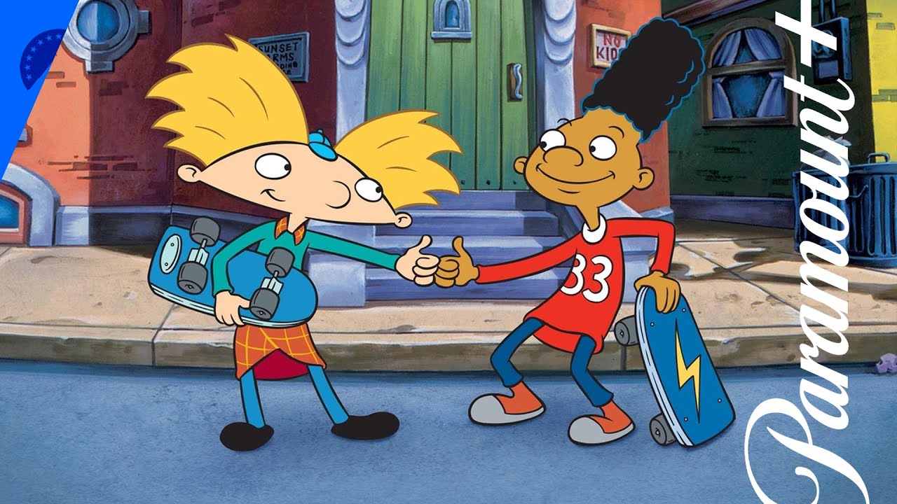 niño animado con cabeza de balon