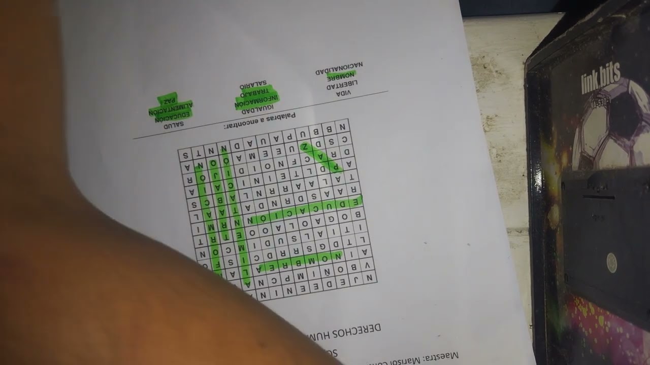 sopa de letras de los derechos humanos