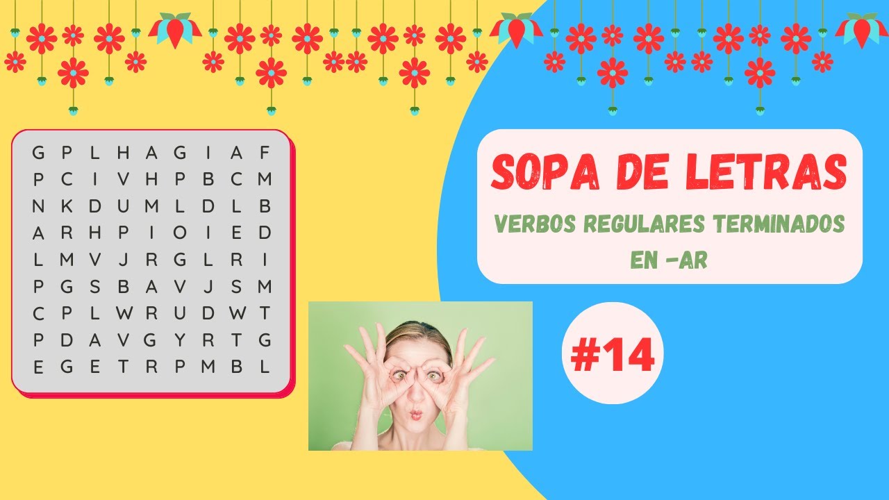 sopa de letras de verbos en infinitivo