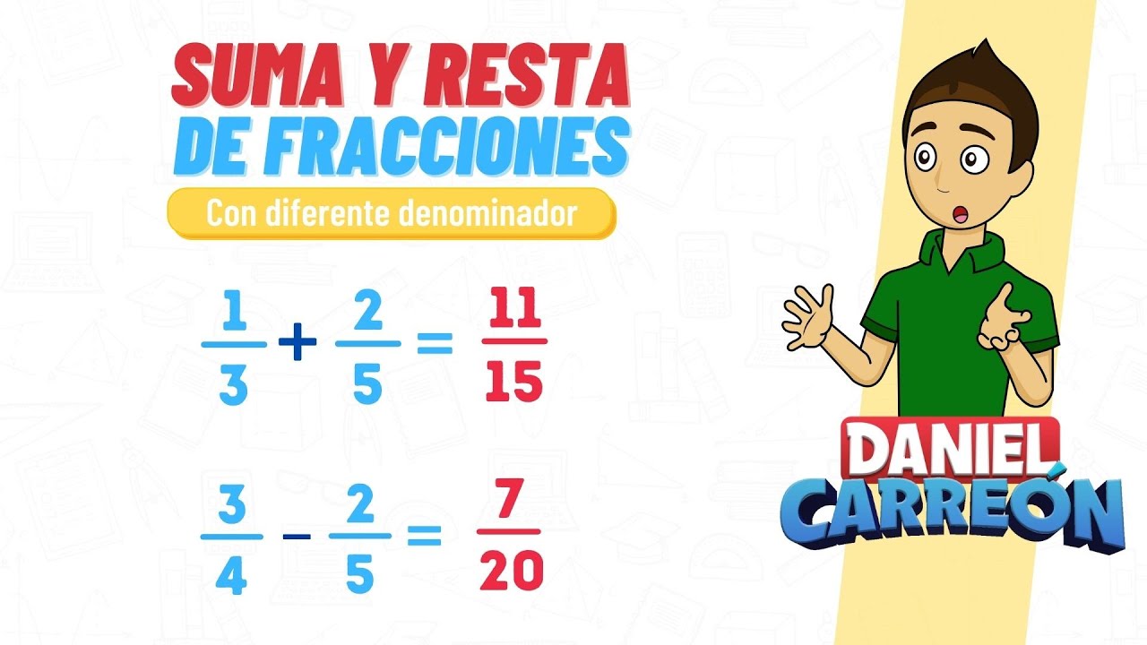 hoja de trabajo de suma y resta de fracciones