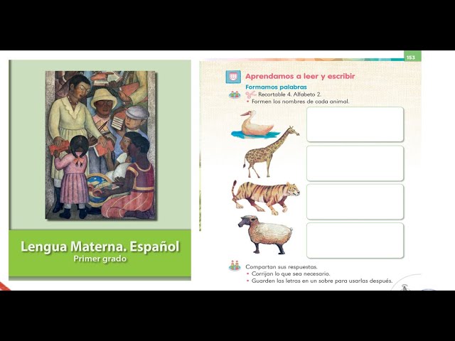 material recortable lengua materna primer grado