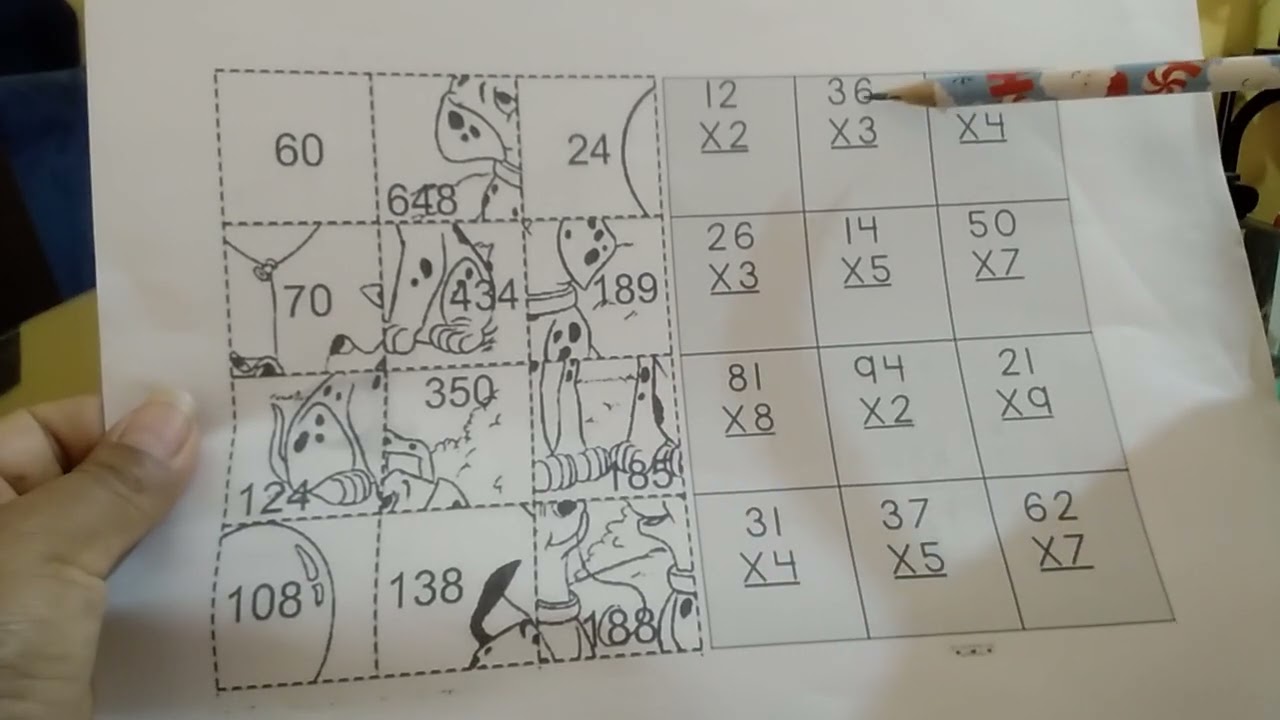 rompecabezas de multiplicaciones de dos cifras