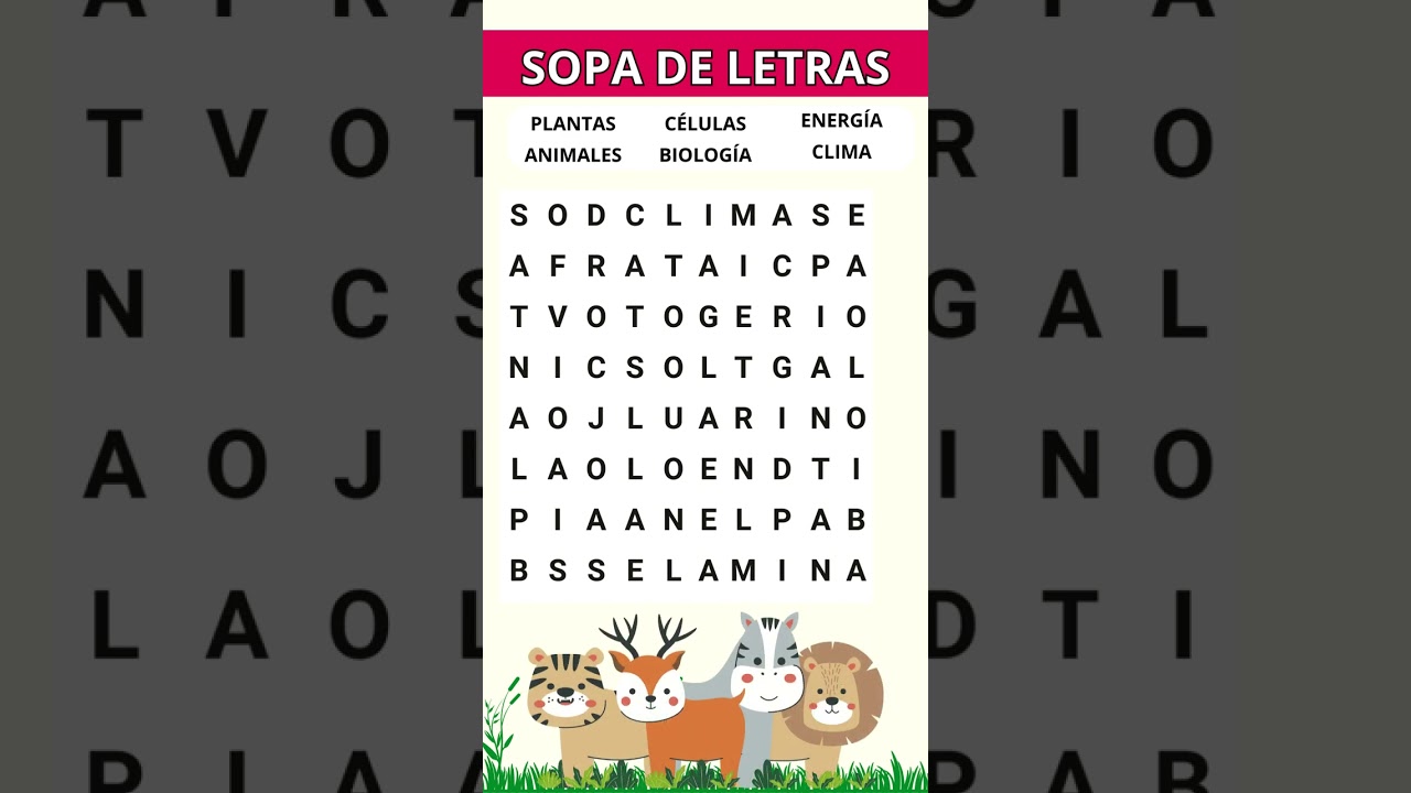 sopa de letras de ciencias naturales