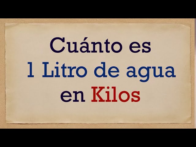 1 kg a cuantos litros equivale