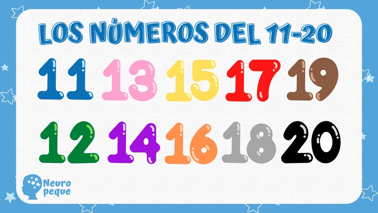 actividades numeros del 11 al 20