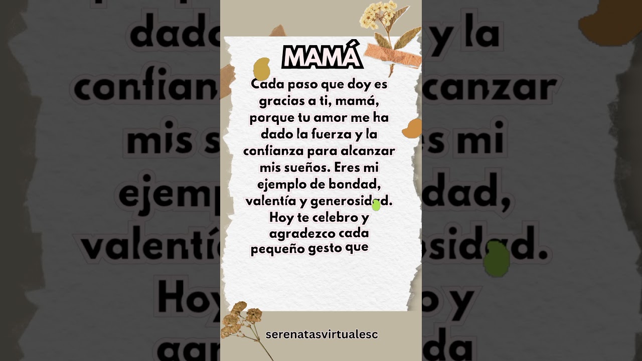 lectura reflexiva sobre el dia de la madre