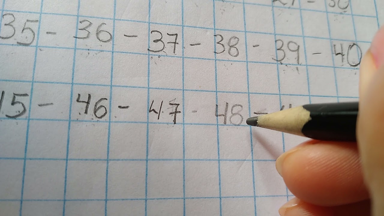 secuencia numerica del 1 al 50 para completar