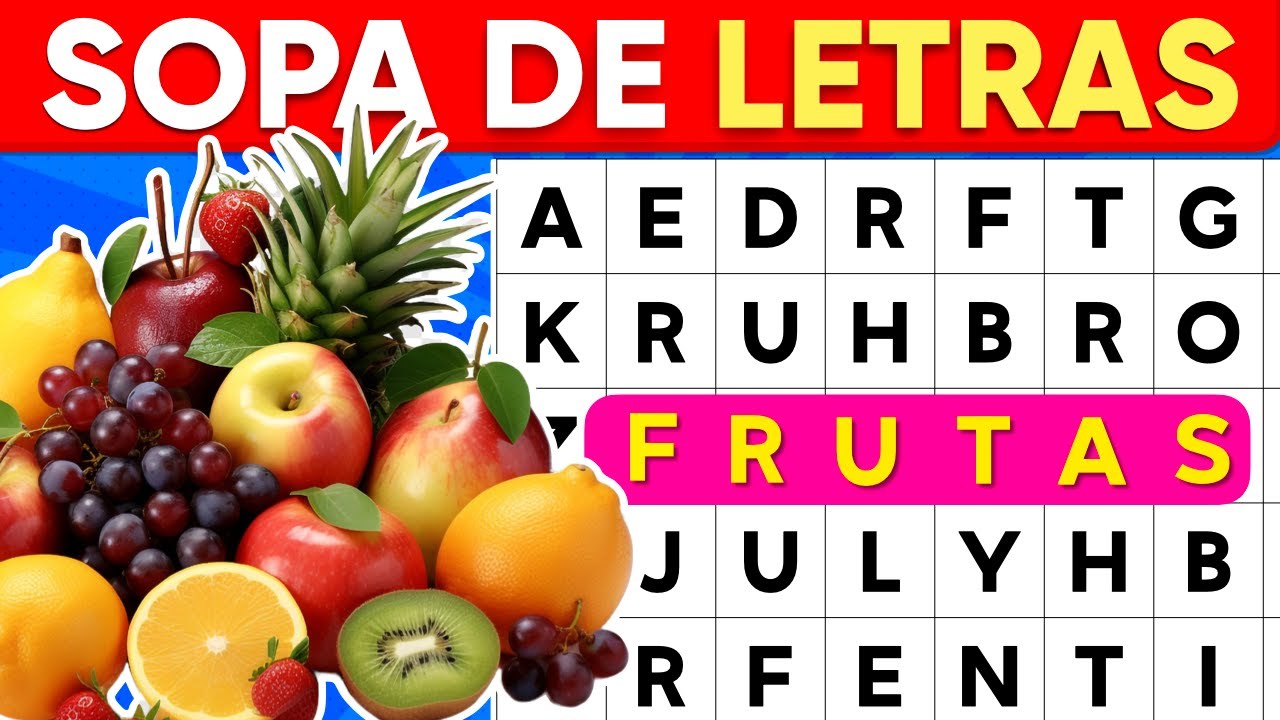 sopa de letras frutas y verduras